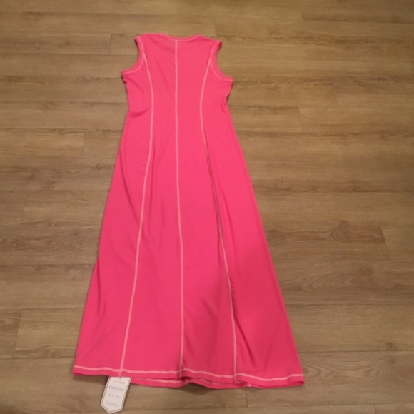 Women’s Casual Crew Neck Sleeveless Knit Striped Bodycon Maxi Dress - Picture 8 of 8